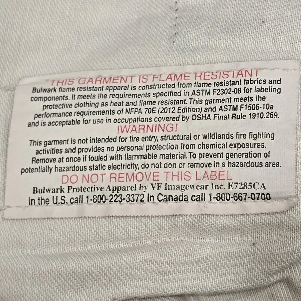 3 Bulwark Protective Apparel Gray‎ Cargo Work Pants Mens Flame Resistant Lot 40*